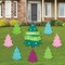 Big Dot of Happiness Merry and Bright Trees - Yard Sign and Outdoor Lawn Decorations - Colorful Whimsical Christmas Party Yard Signs - Set of 8